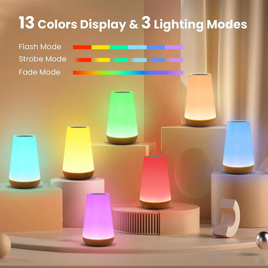13 Color Changing Night Light Remote Control Touch USB RGB